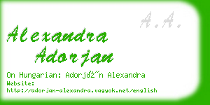 alexandra adorjan business card